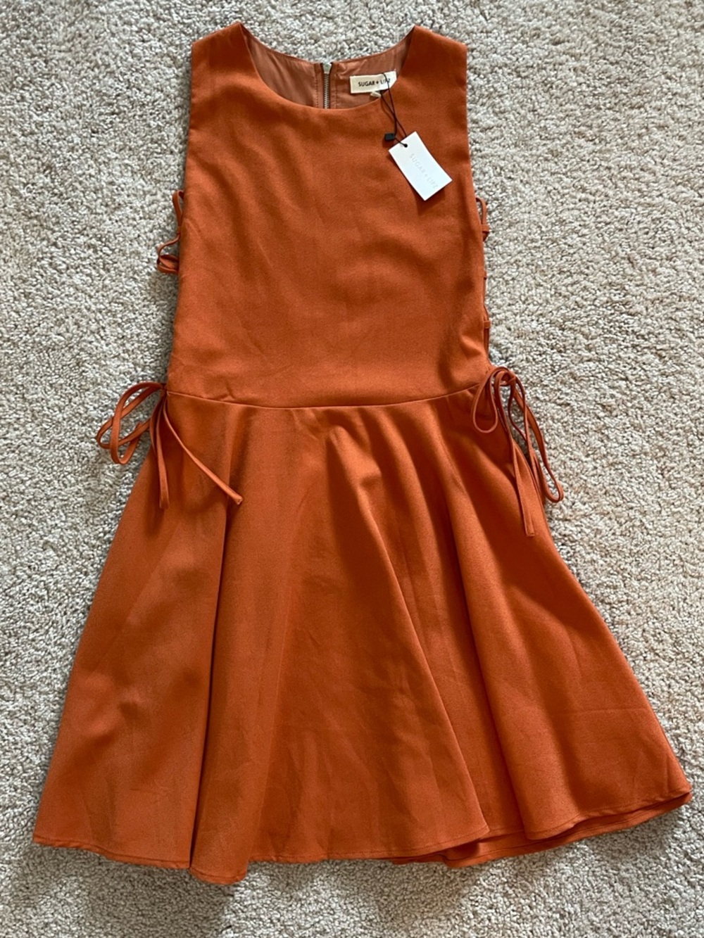 Sugarlips Sleeveless Tie-Side Fit-and-Flare Dress